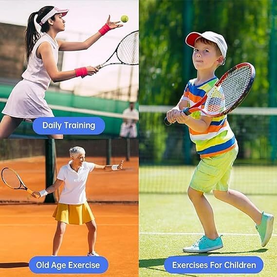 Tennis Trainer Rebound Ball With String - High-quality Pe Material, 10x10x4 Cm, Multicolor | Durable Self-training Tool For Adults And Kids, Portable Design With Easy Storage
