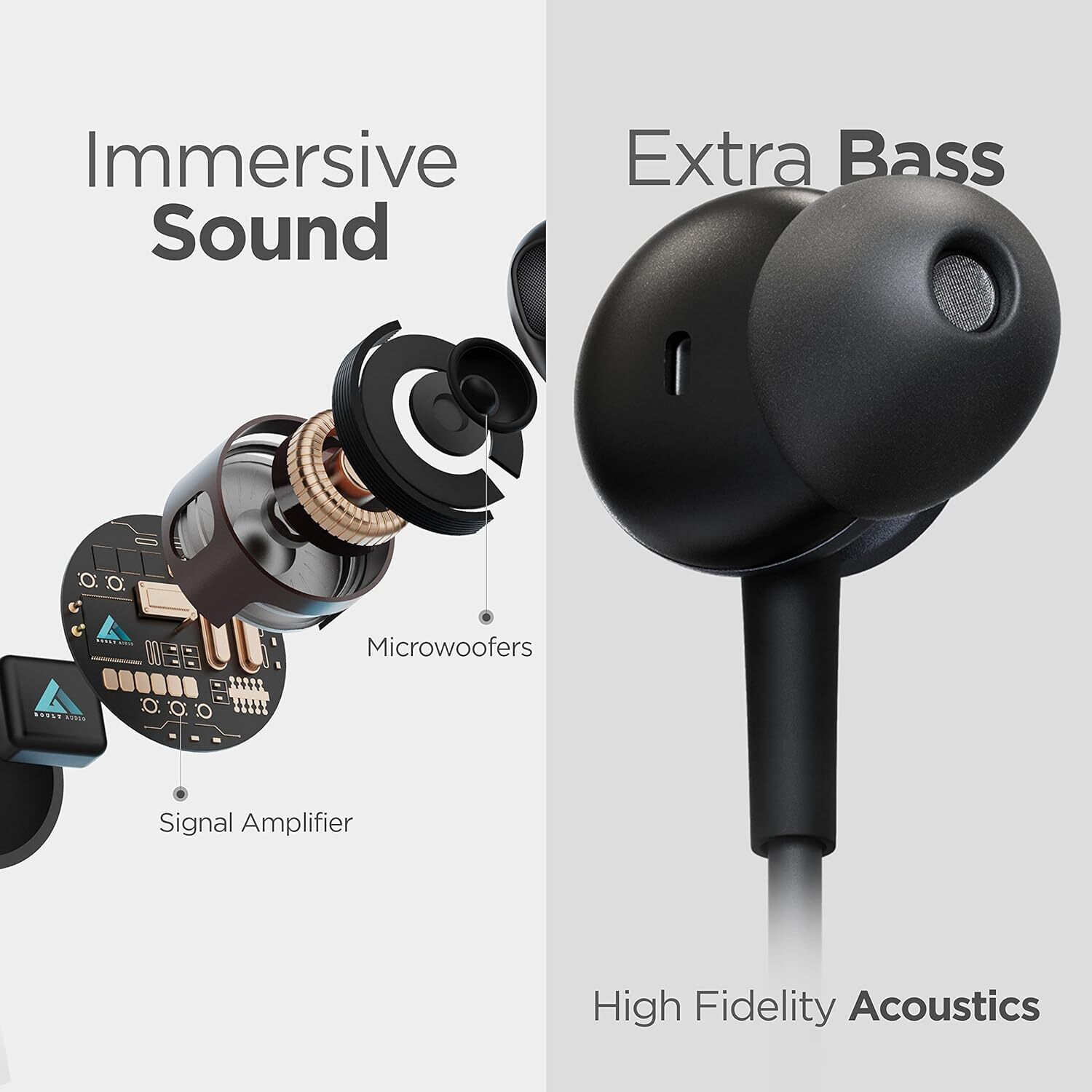 Boult Audio Curve Bluetooth Wireless In Ear Earphones With Mic With Ipx5 Water Resistant (Black)