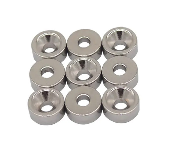 Neodymium Magnet Countersunk Ndfeb Magnets - Sintered Ndfeb Material Customized Size Silver/gold/black Color Axial Magnetization | Applications In Sensors Motors Medical Equipment And More