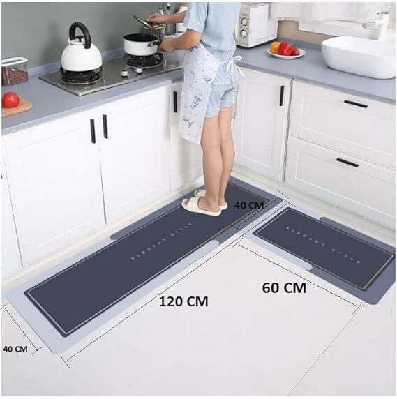 Anti-fatigue Kitchen Mat - 120x40 Cm, Multicolour Rubber | Waterproof, Non-slip, Easy To Clean With Ergonomic Design For Comfort