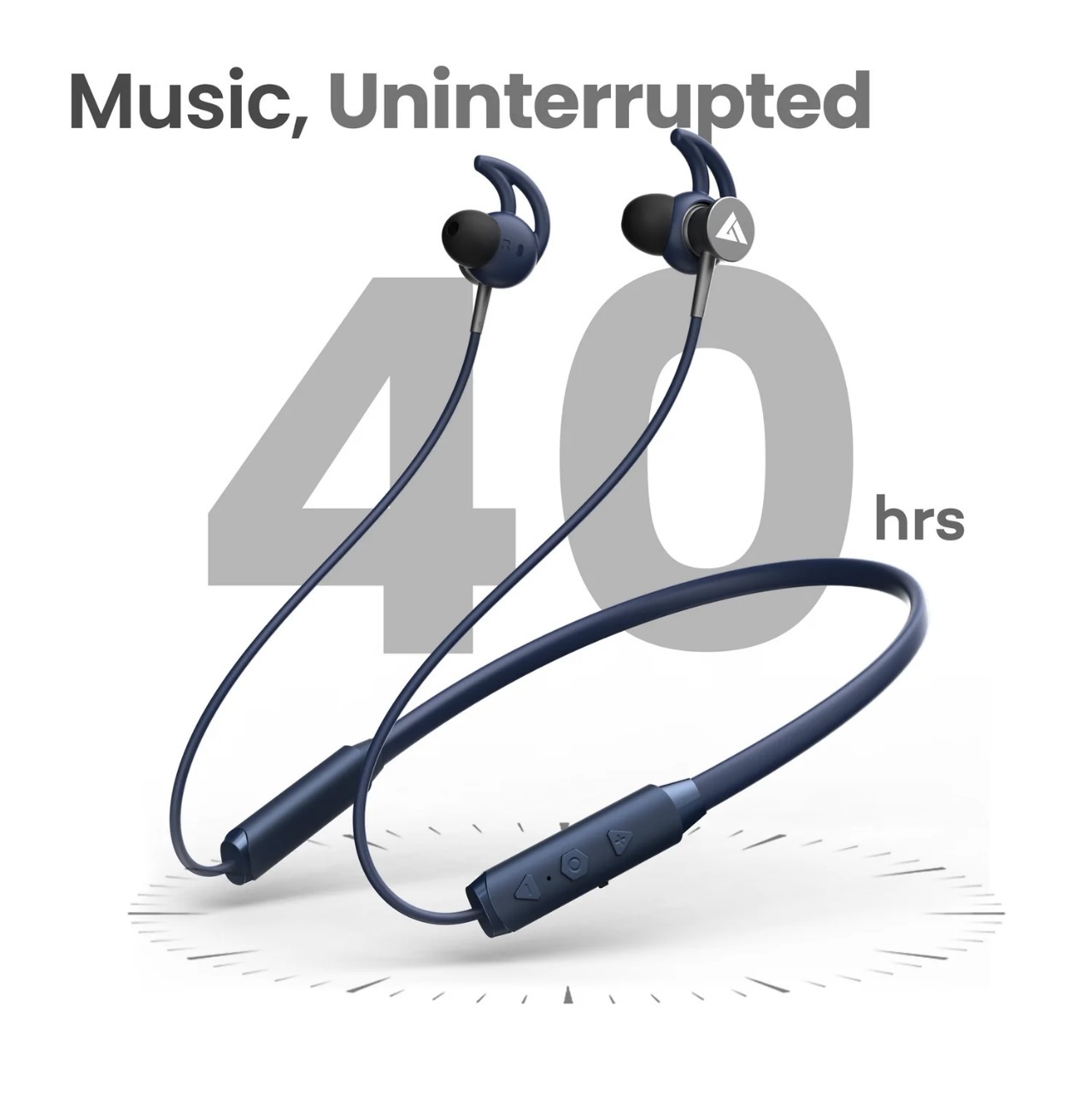 Boult Audio Gx Charge Bluetooth Neckband - Ipx5 Sweatproof, 40hrs Battery Life, Dual Mics, Bluetooth 5.3, Dark Blue Color, Wireless Audio Streaming