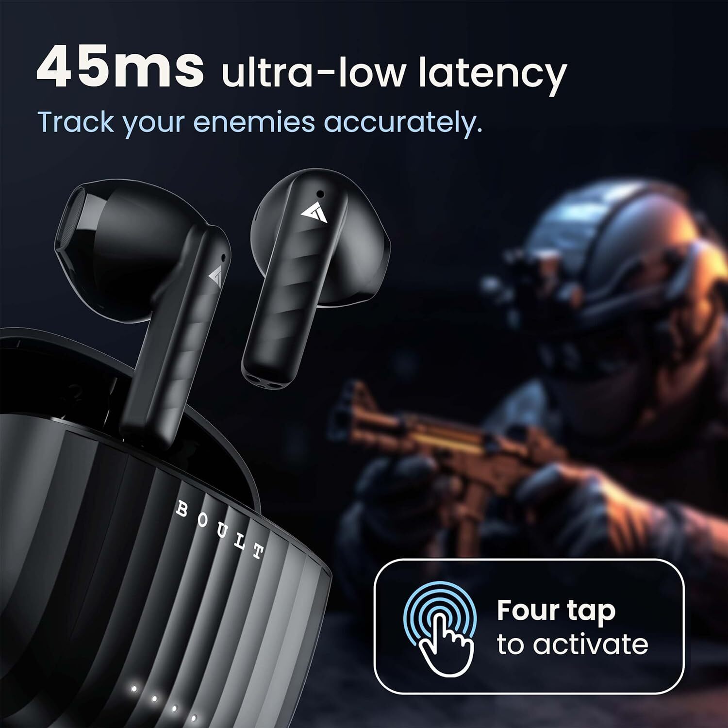 Boult Audio Newly Launched K20 Bluetooth Truly Wireless In Ear Earbuds With 32h Playtime (Black)