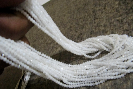 Natural White Rainbow Moonstone - 2mm Rondelle Micro Faceted Beads Strand 13 Inches Long | Best Quality For Jewelry Making Ideal For Necklaces Earrings Bracelets