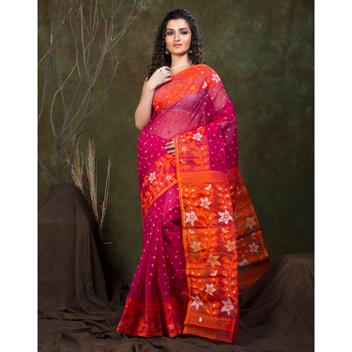 Jamdani Saree - Material: Silk