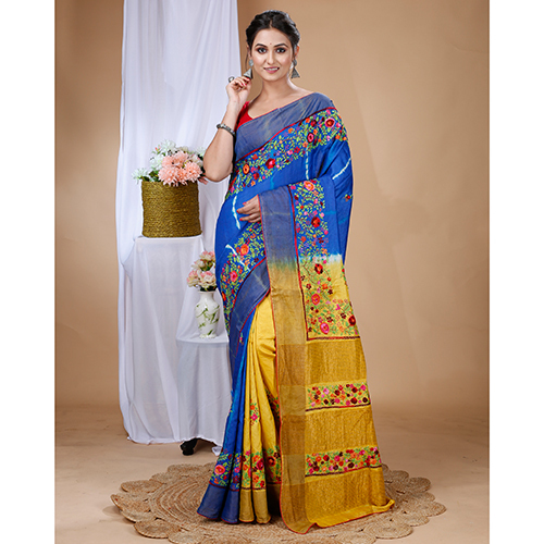 Parshi Hand Stitch Saree - Material: Cotton