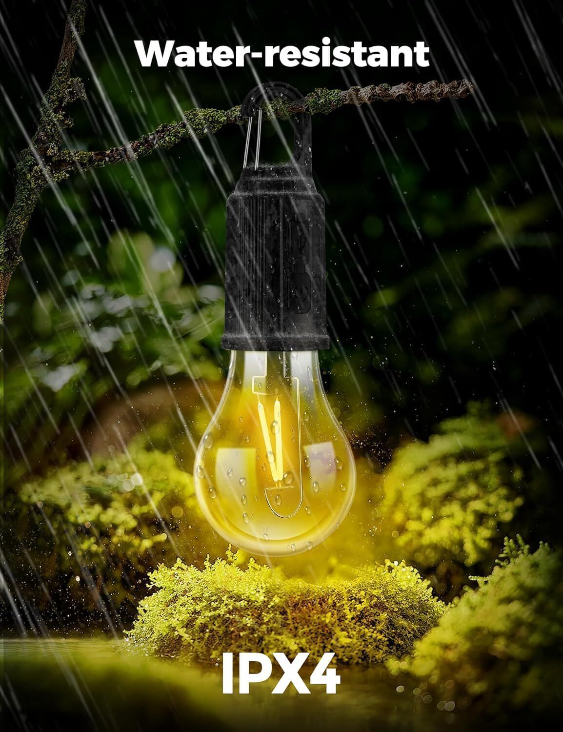 Desidiya Rechargeable Camping Lights - Plastic 5l X 5w X 5h Warm White | Waterproof Led Bulb With 3 Modes Hanging Lantern For Camping Hiking Emergency And Household Tasks
