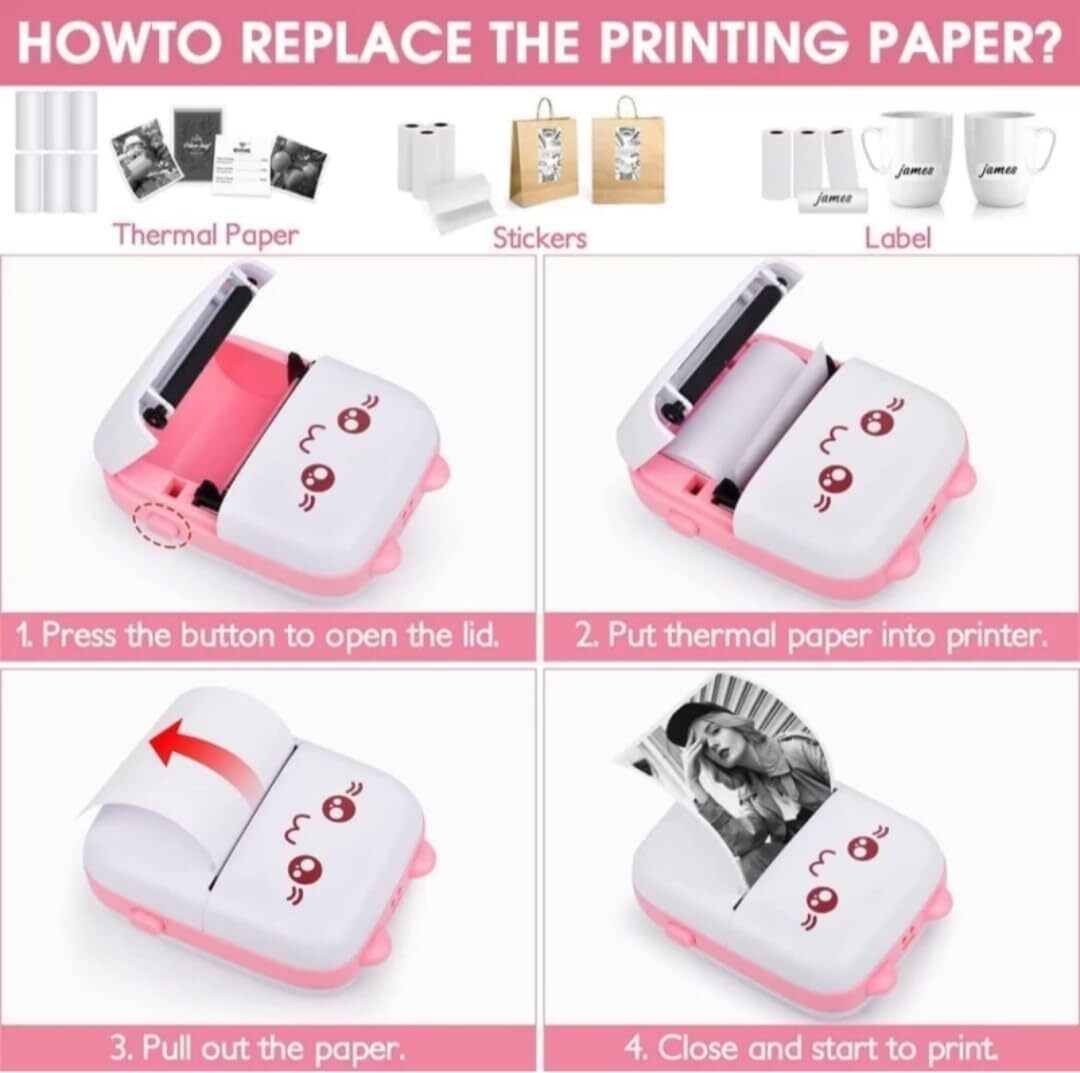 Compact Mini Bluetooth Thermal Printer For Ios And Android With 90mm/s
