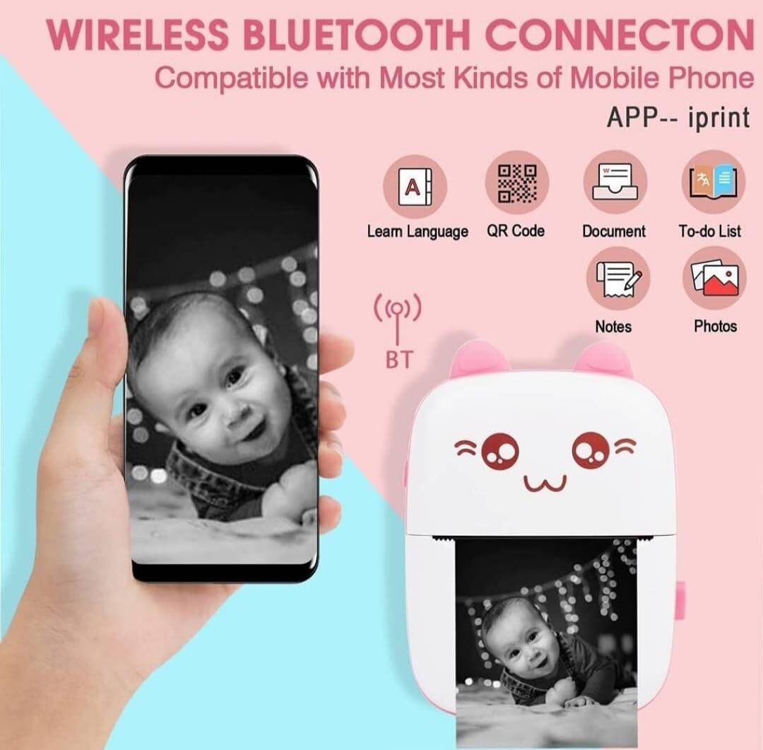 Compact Mini Bluetooth Thermal Printer For Ios And Android With 90mm/s