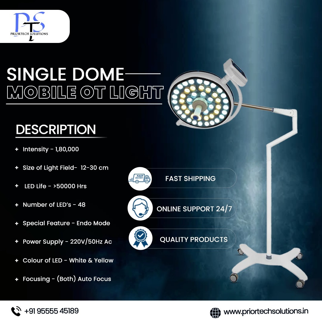 Double Dome Operation Theatre Ceiling Light - Color: White & Yellow