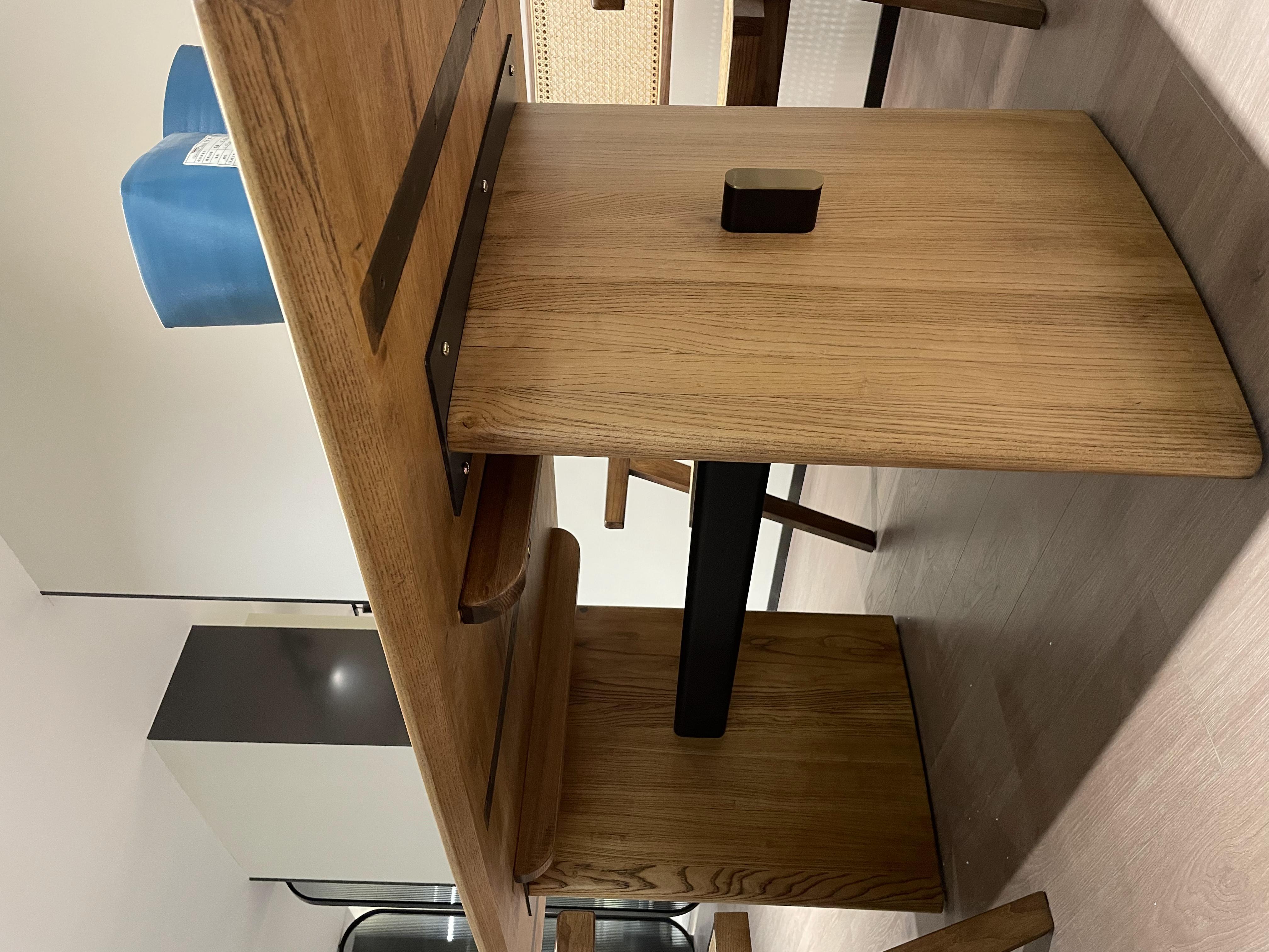 Dinning Table Solid Wood Veneer Rectangle 8 Seater - Dimensions: 200*90*75 Centimeter (Cm)