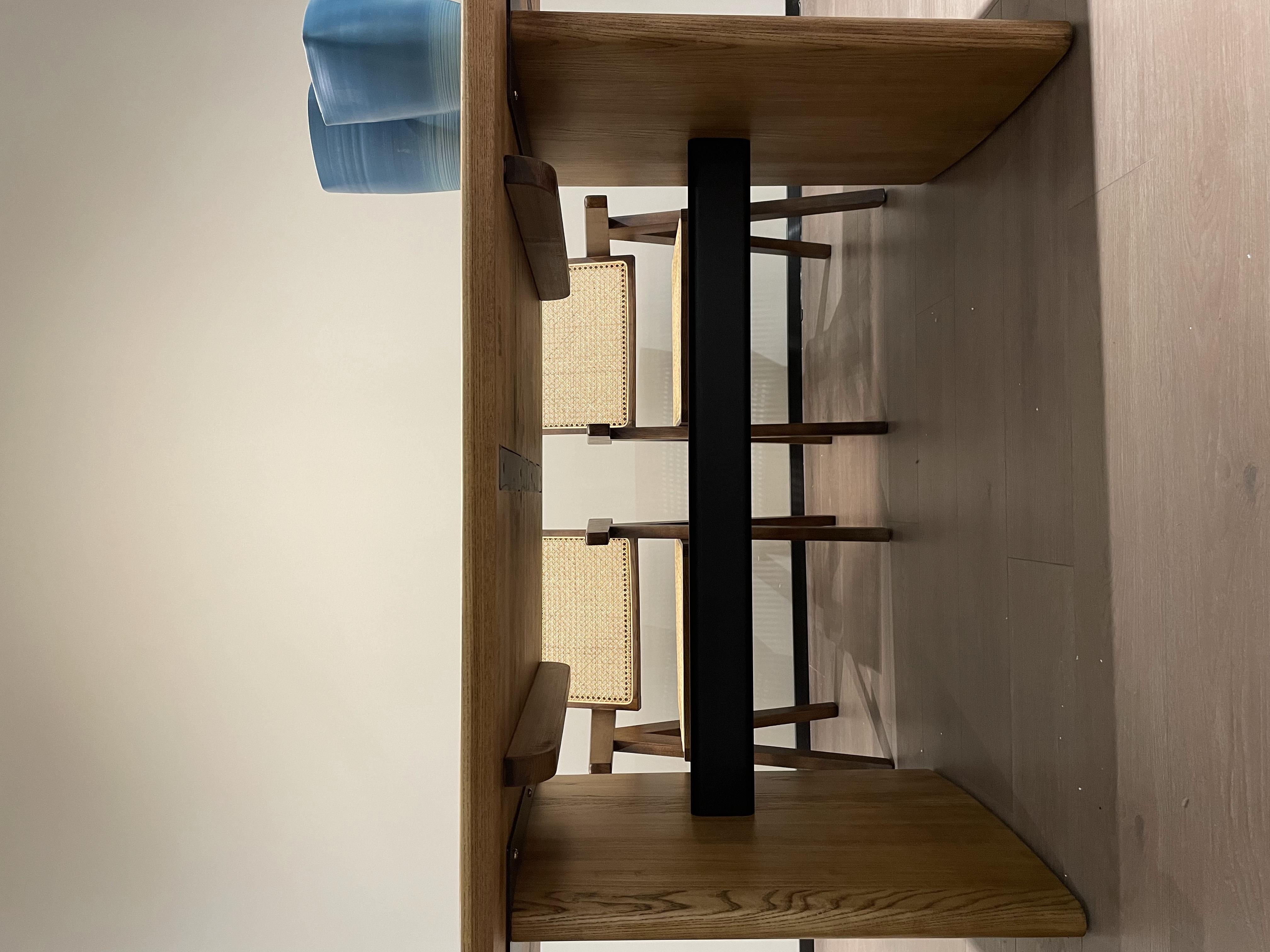 Dinning Table Solid Wood Veneer Rectangle 8 Seater - Dimensions: 200*90*75 Centimeter (Cm)