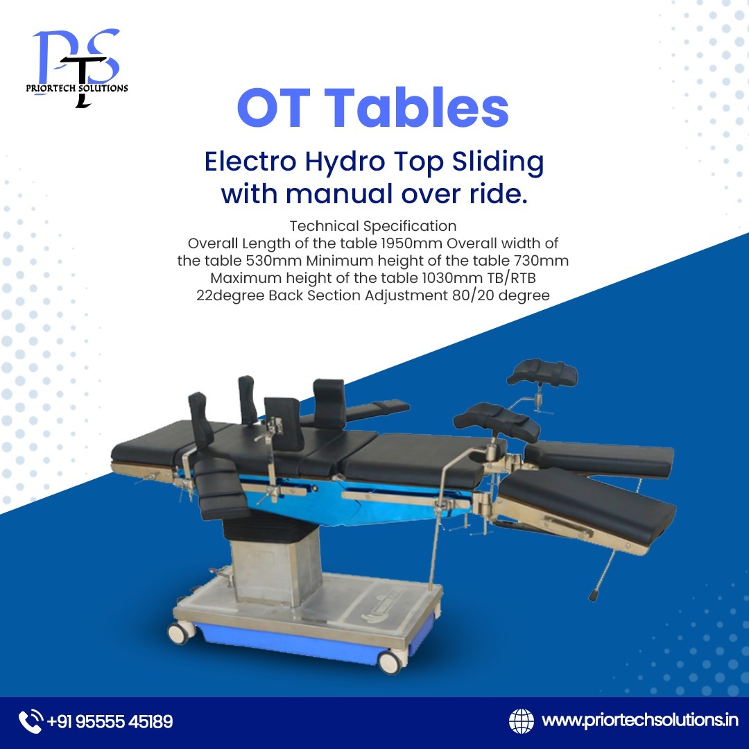 Ot Table - Stainless Steel, 1550x500x500 Mm | Designed For Surgical Use In Operation Theatre