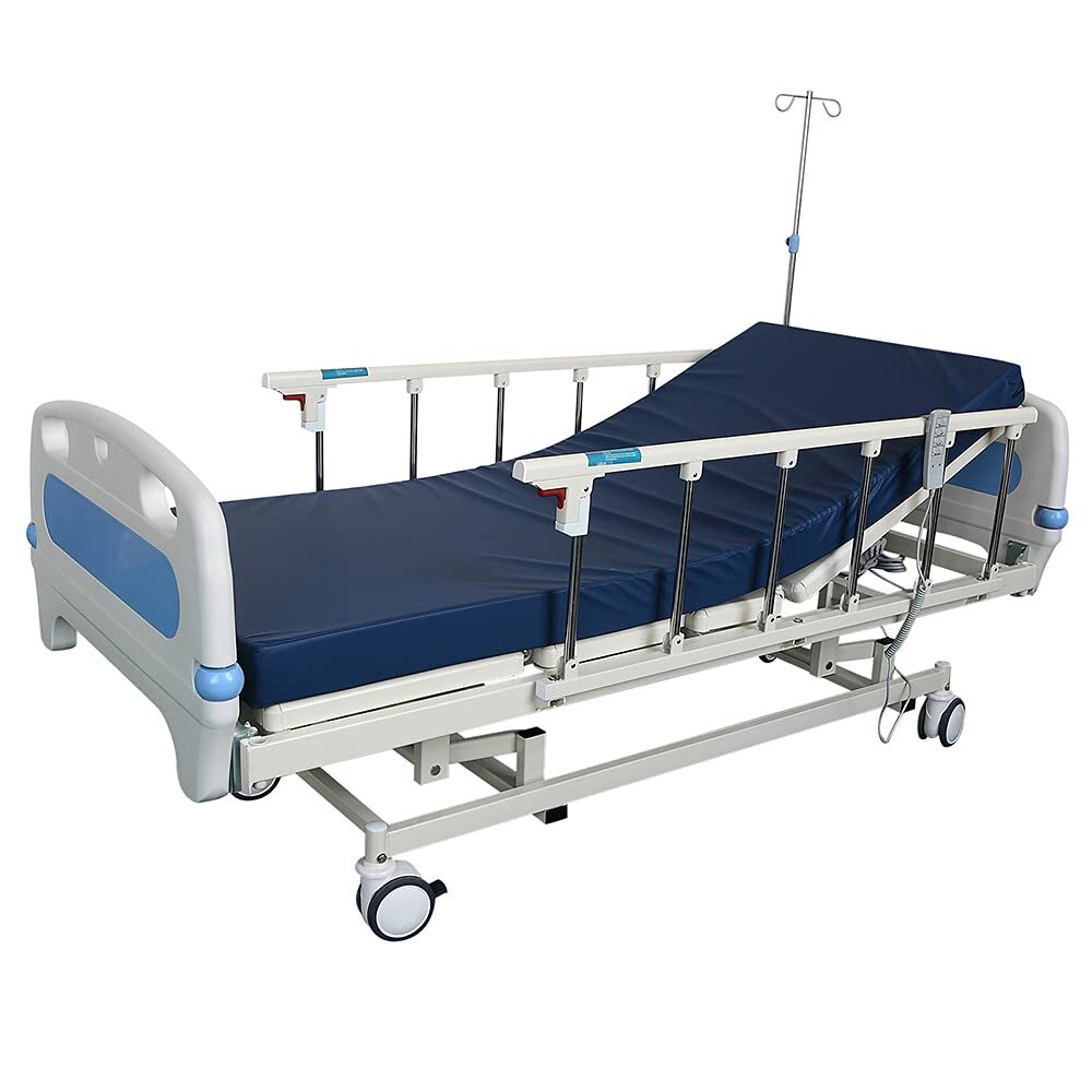 Hospital Bed - Iron Construction, 210x90x70 Cm, Electric, Automatic, White Color, Portable, New Condition, 220v Power Source, 100 Kg Weight
