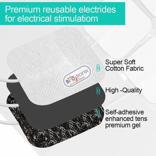Tens Unit Electrode Pads - 50x50mm, 24 Electrodes (6 Sets) | Self-adhesive, Reusable, Compatible With Ems & Pulse Massagers, Pin Size 2mm