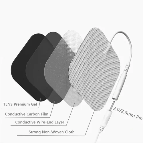 Self Stick Electrode Pads - 50x50 Mm, Corded Electric, 24 Electrodes | Compatible With Tens, Ems, Pulse Massagers, Durable, Skin-friendly