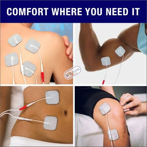 Reusable Electrode Pads - Professional-grade Self Adhesive, 50x50 Mm Size, 6 Sets (24 Electrodes) | Compatible With Tens, Ems, & Pulse Massagers