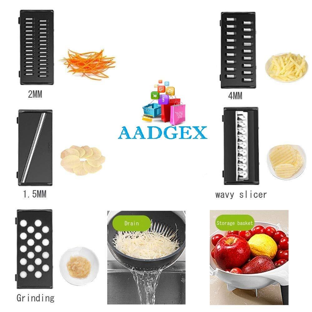 10 In 1 Chopper - Food Grade Abs 50 X 20 X 50 Mm Multicolour | Multifunctional Kitchen Tool Ergonomic Non-slip Handle Easy Clean Rotating Drainage System
