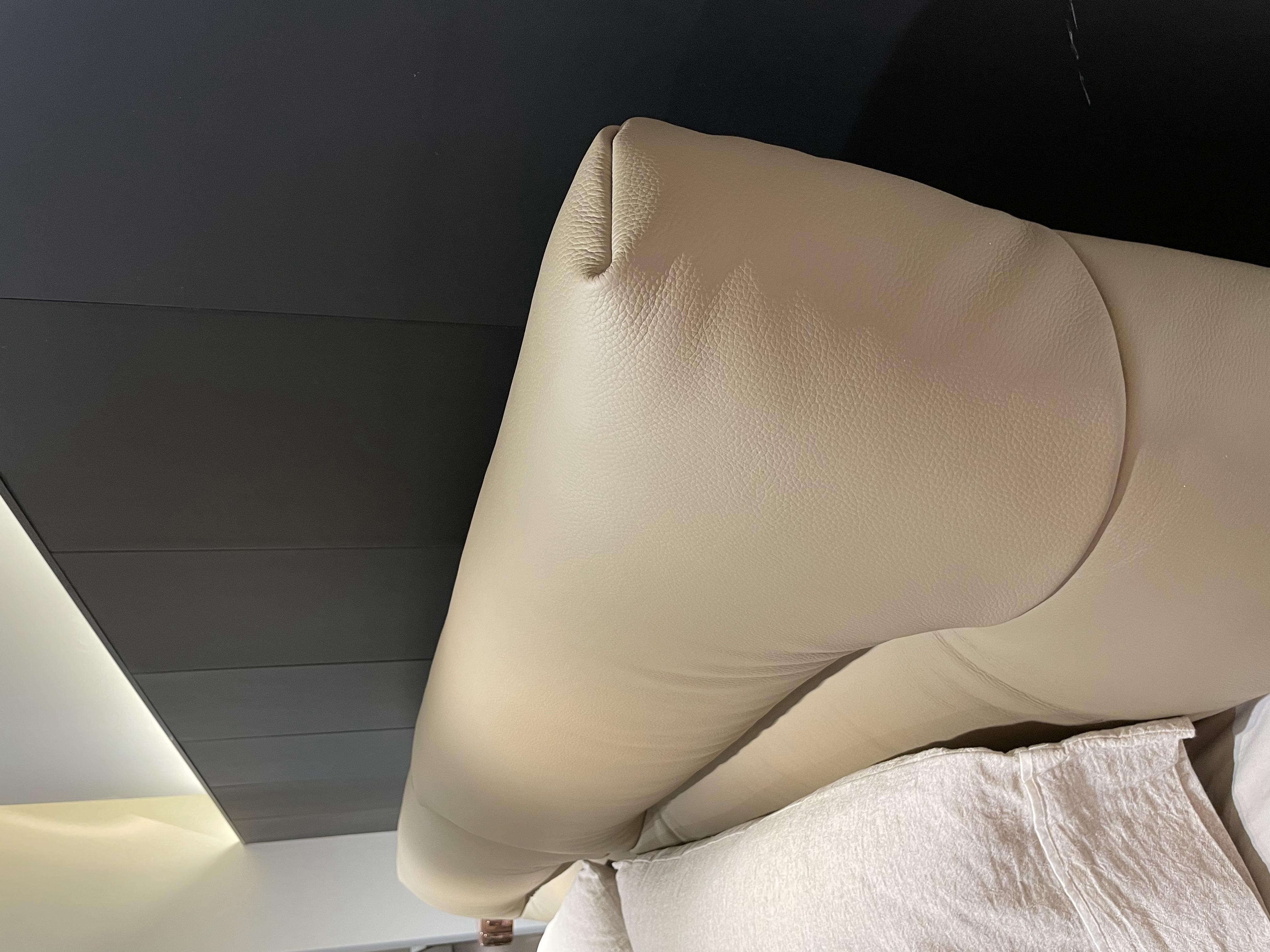 Leather Bed - Genuine Leather 231x212x100 Cm | Home Furniture With Storage Solution