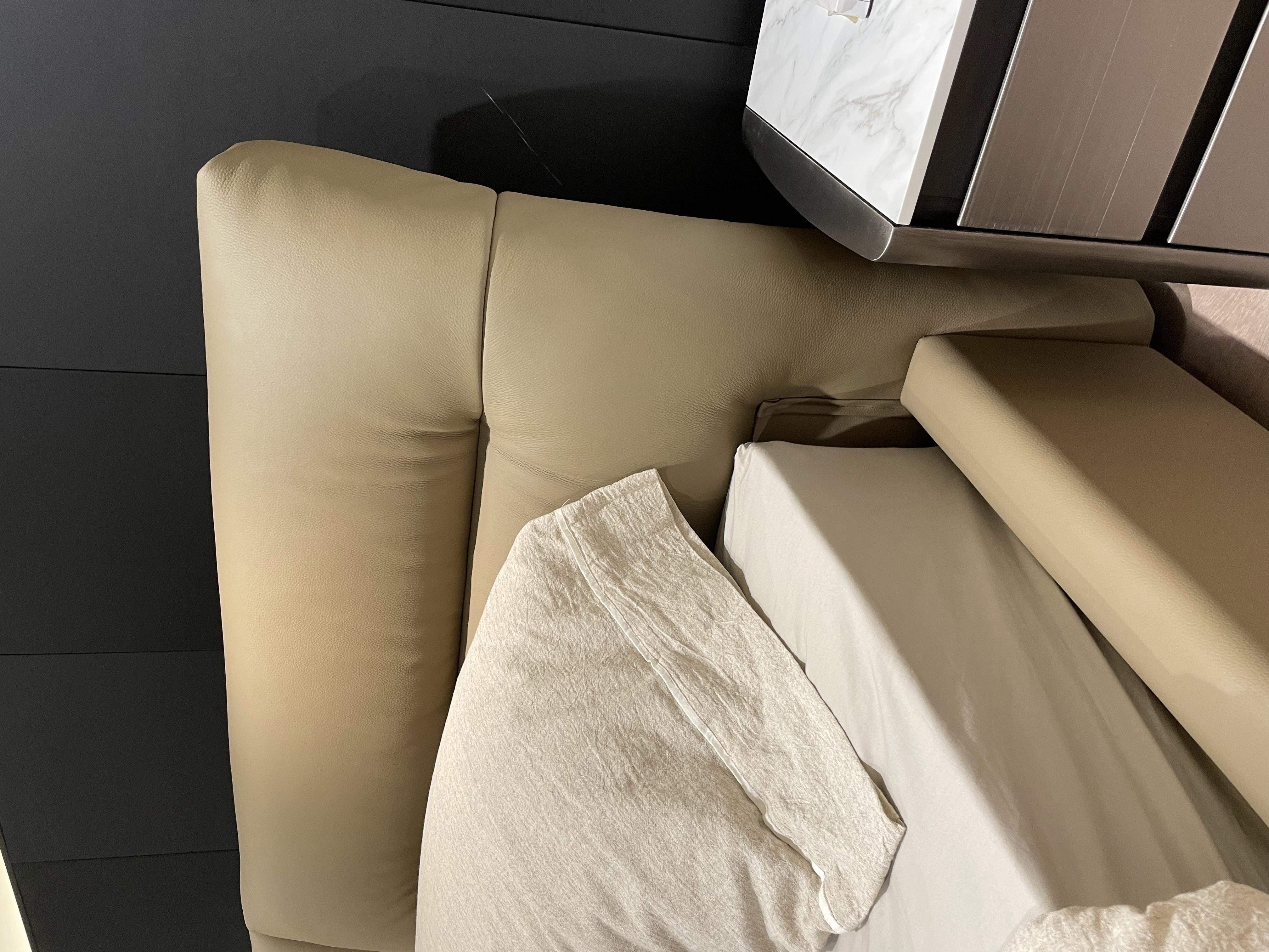 Leather Bed - Genuine Leather 231x212x100 Cm | Home Furniture With Storage Solution