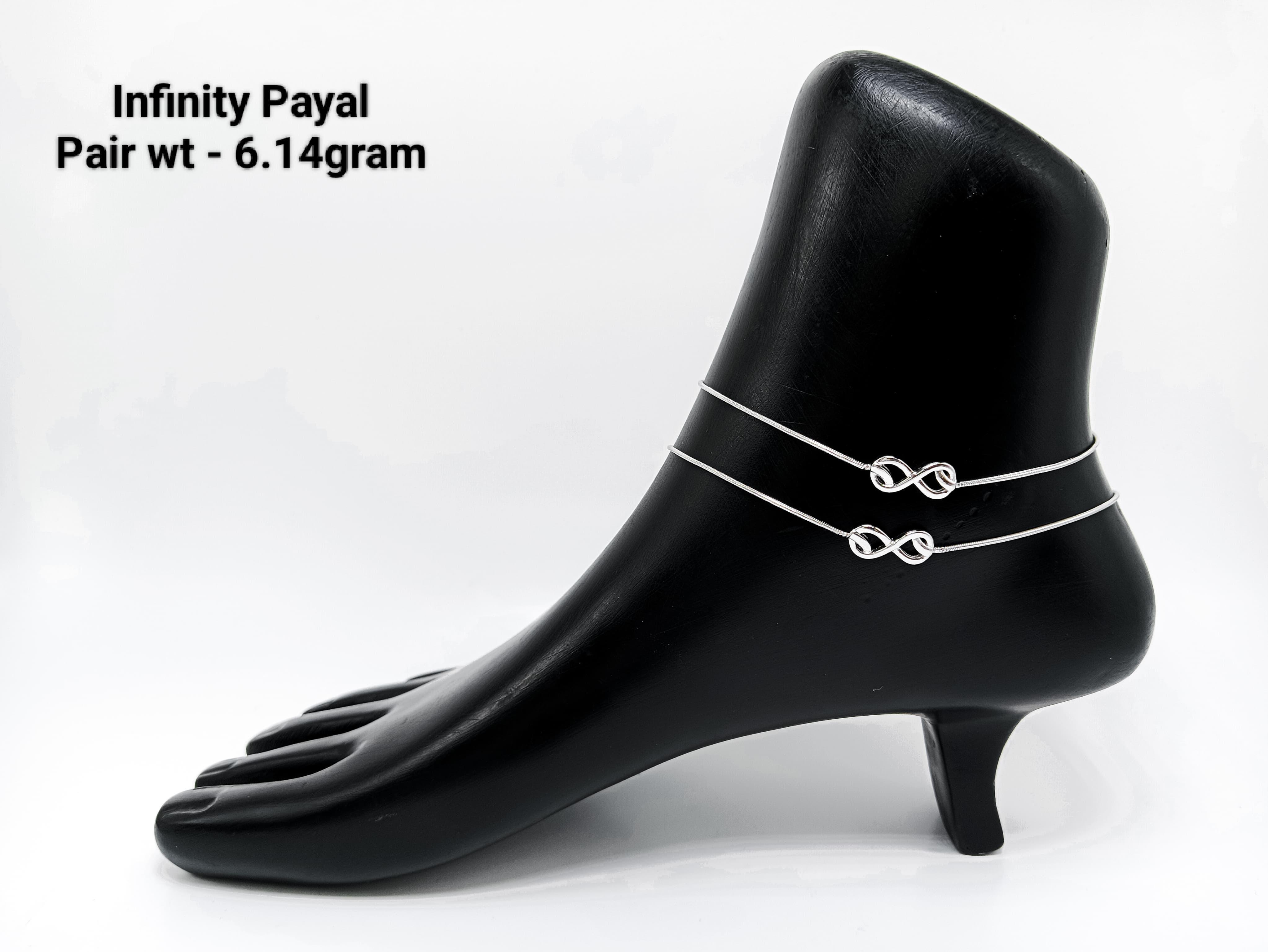 Silver 92.5 Infinity Anklets