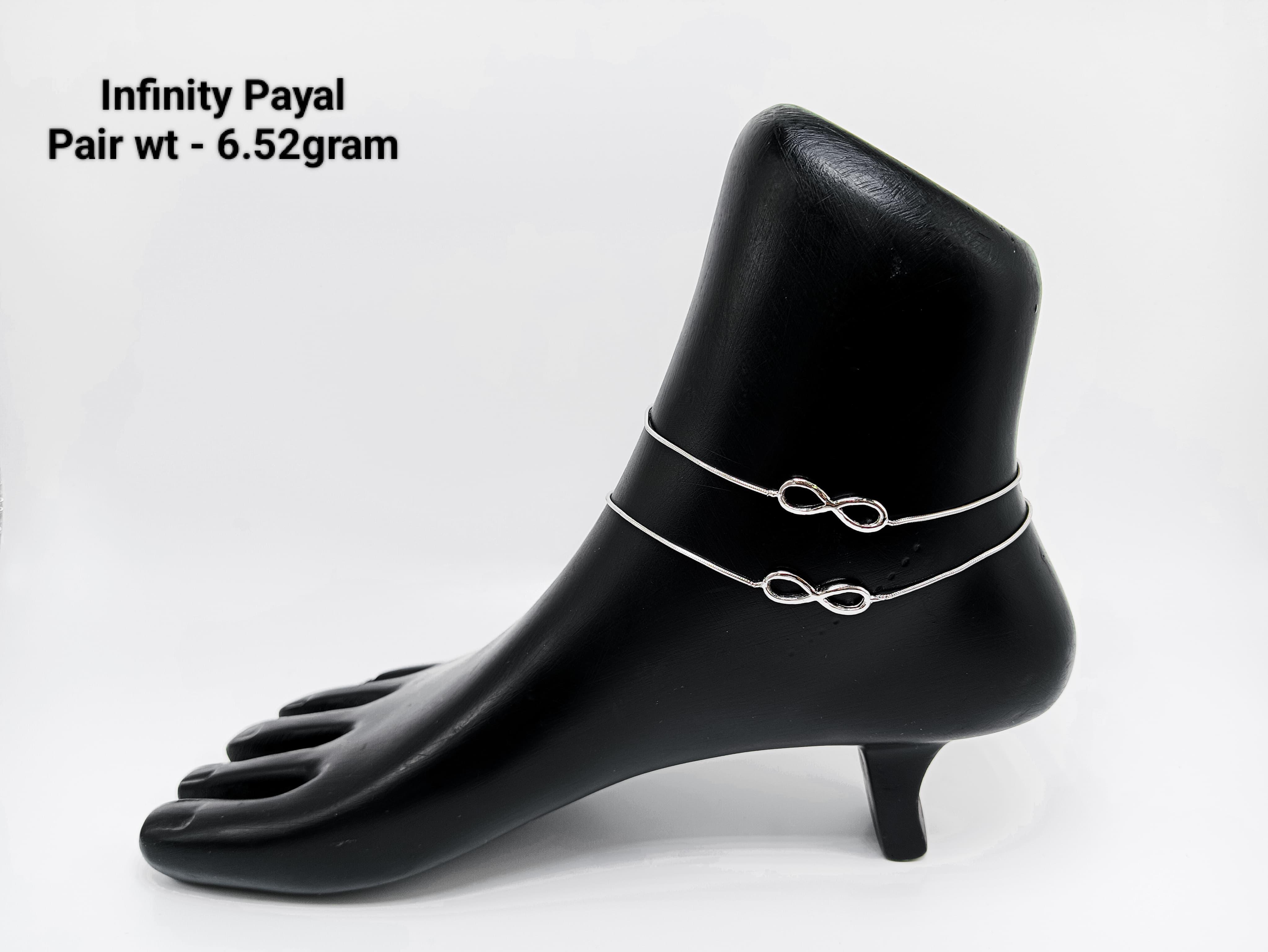 New Design Silver 92.5 Infinity Anklets (Payal)