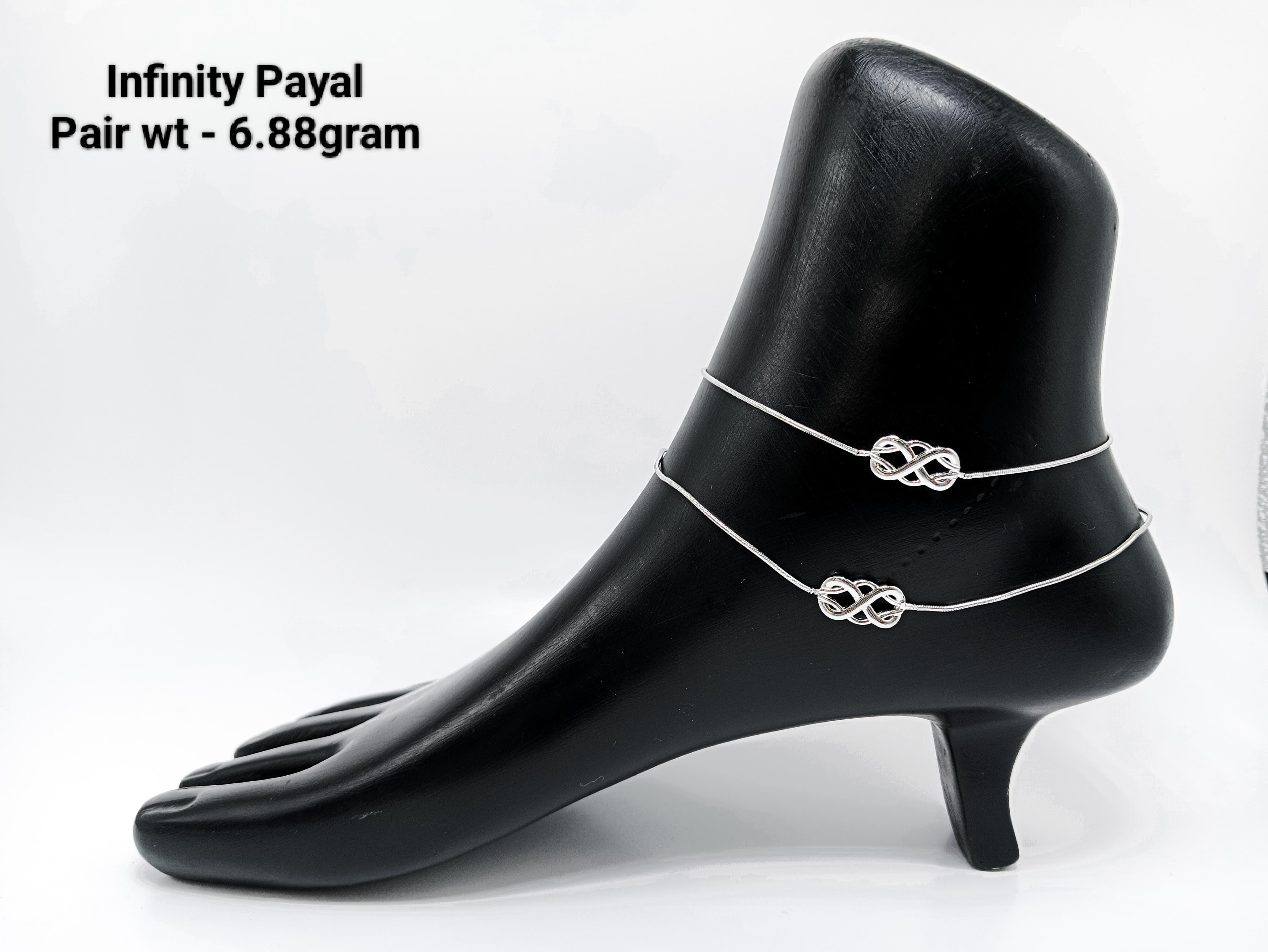 New Design Silver 92.5 Infinity Anklets (Payal)