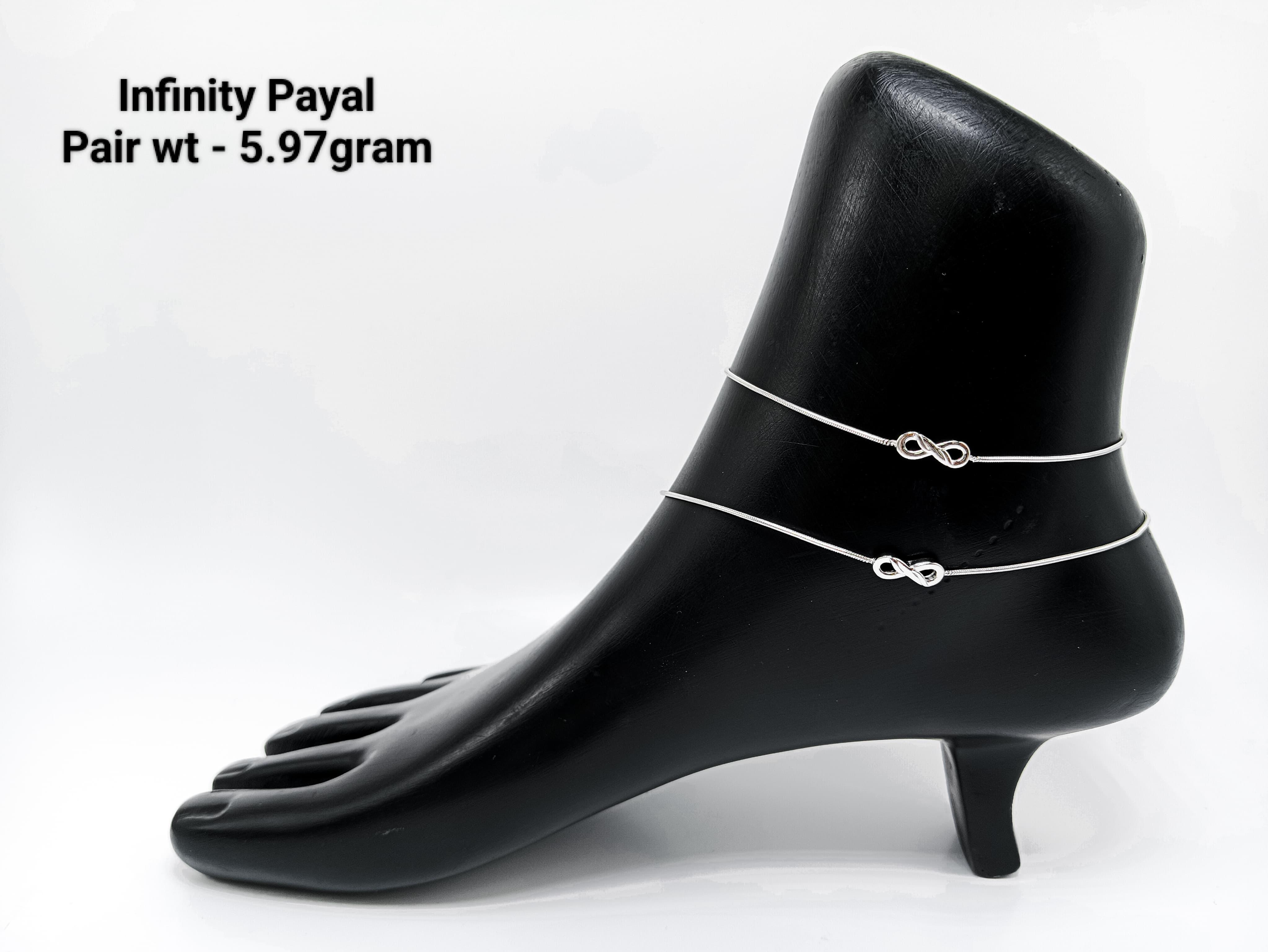 New Design Silver 92.5 Infinity Anklets (Payal)