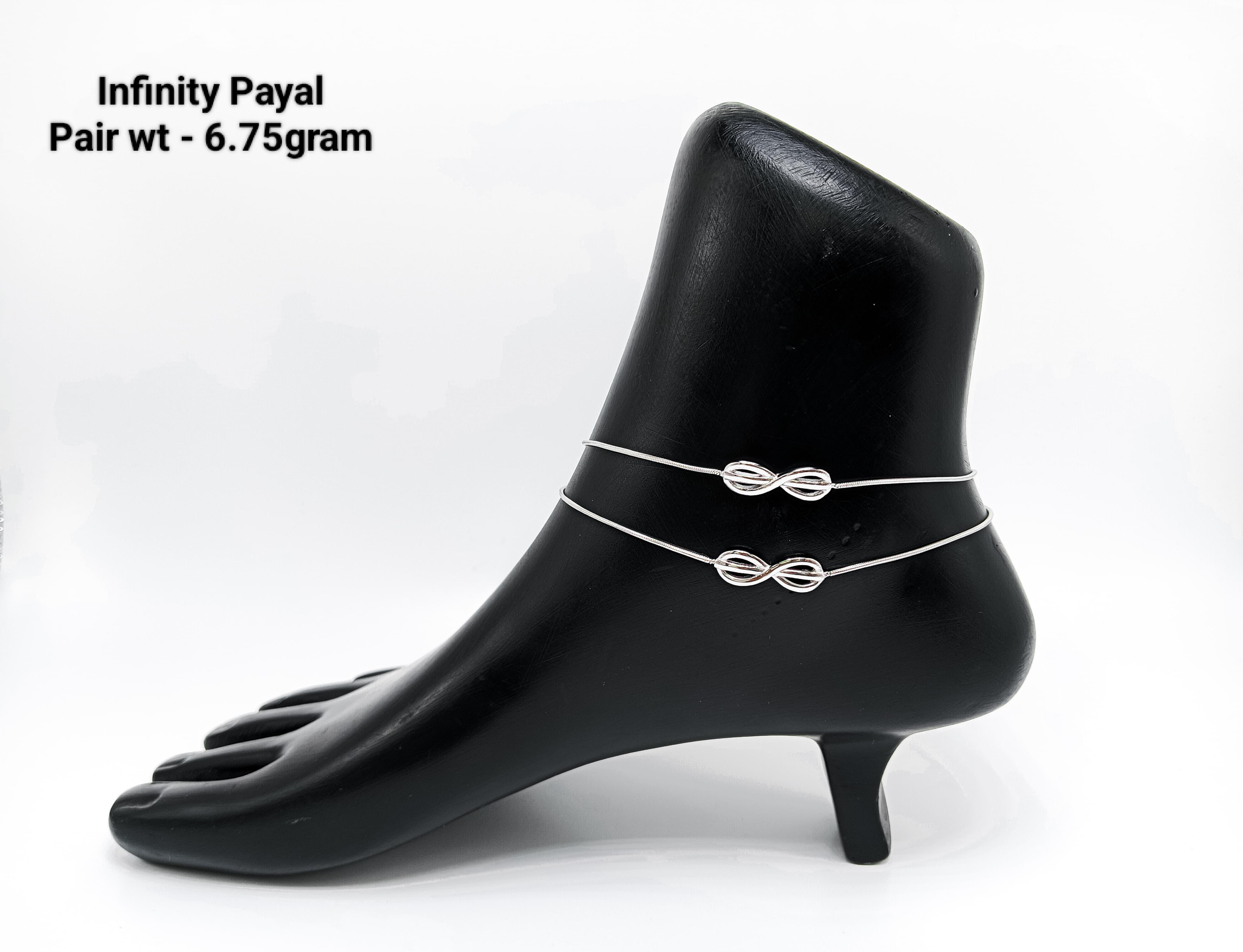 New Design Silver 92.5 Infinity Anklets (Payal)