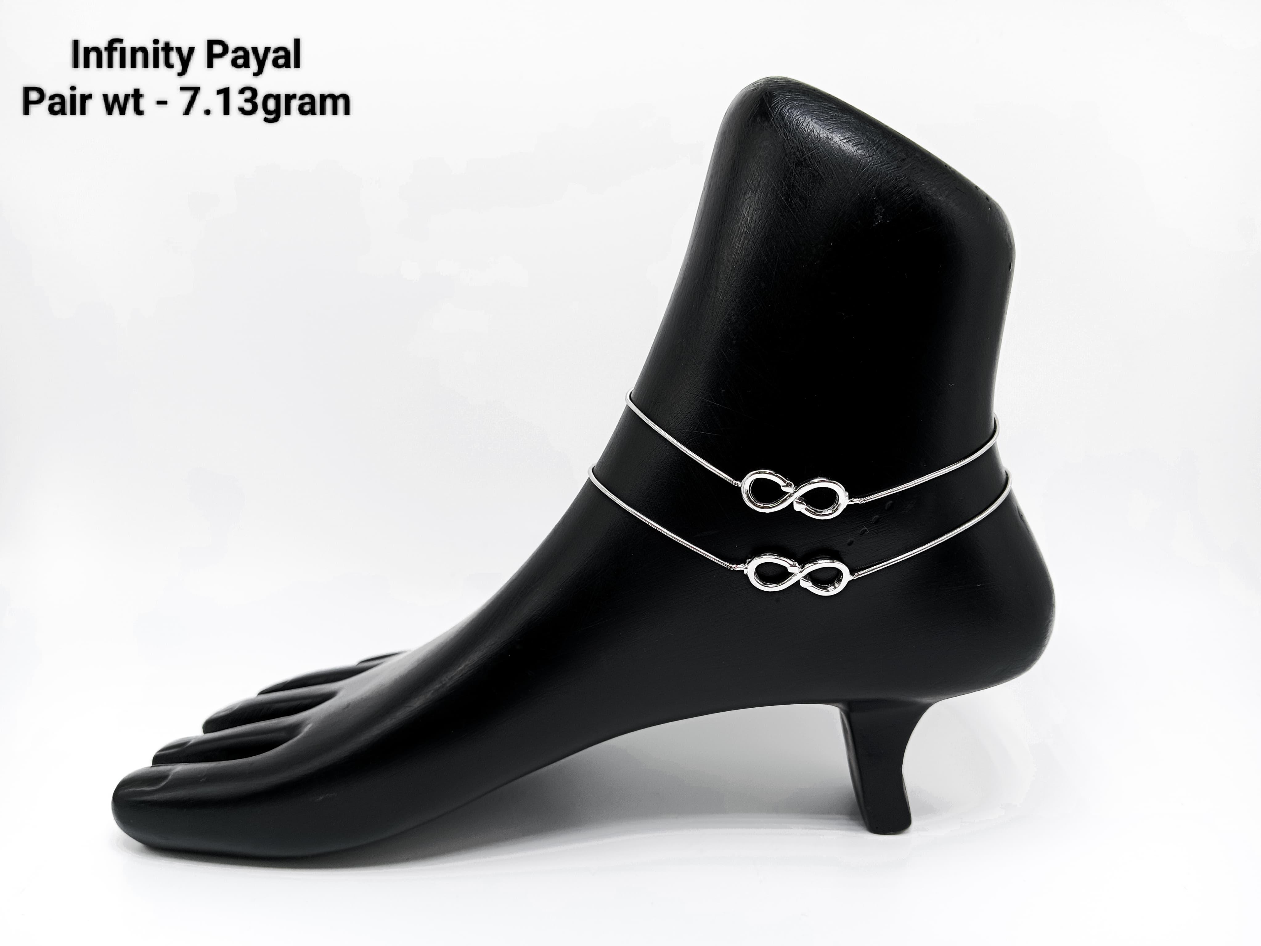 Sunbera 92.5 Silver Infinity Anklets(payal)