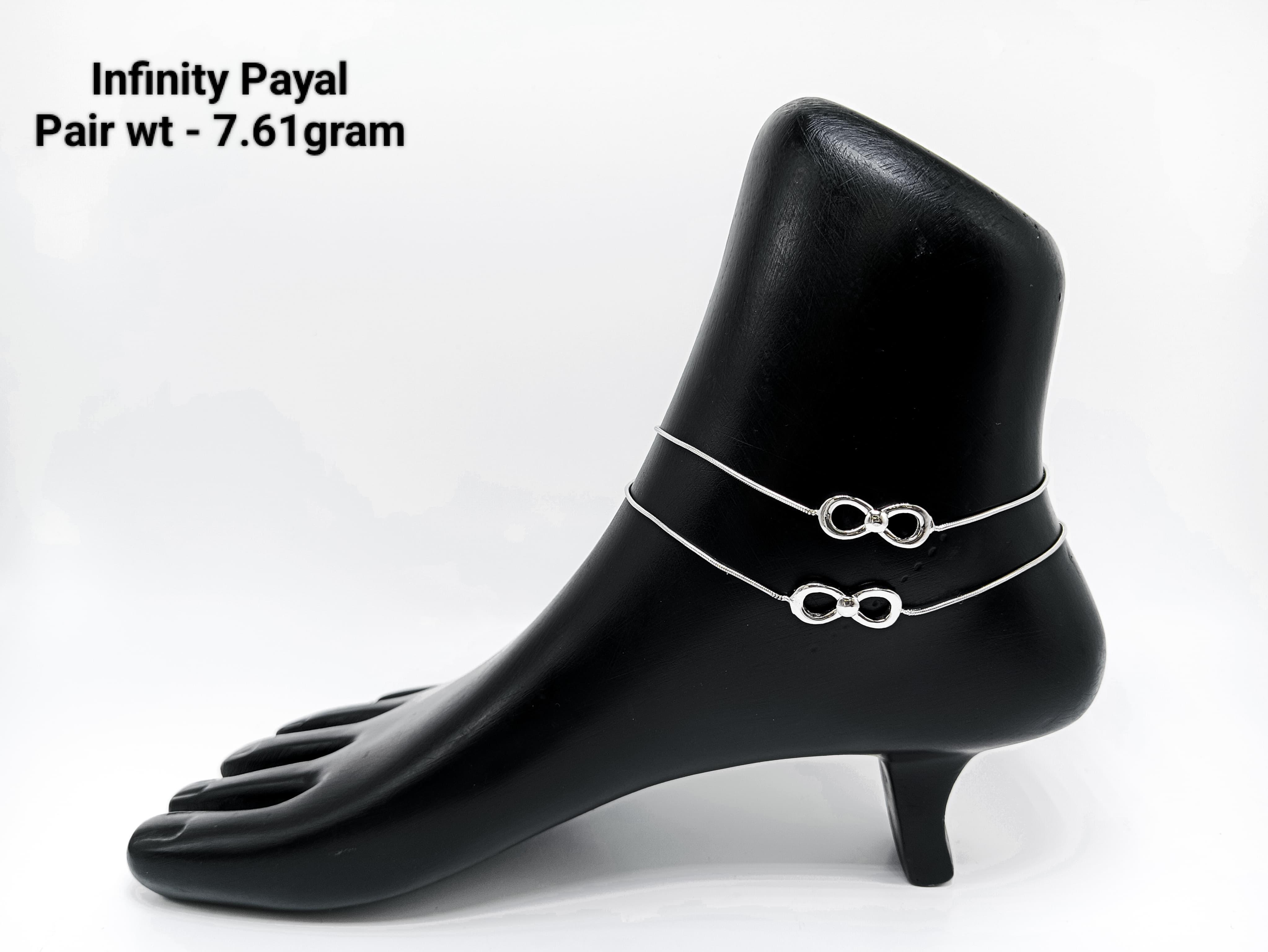 Sunbera 92.5 Silver Infinity Anklets(payal)