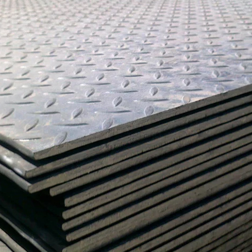Mild Steel Chequered Plate - Mild Steel, 1250 x 2500 mm, Silver Color, Thickness 4-10 mm, Hot-Rolled, 1-Year Warranty, Multiple Grades Available