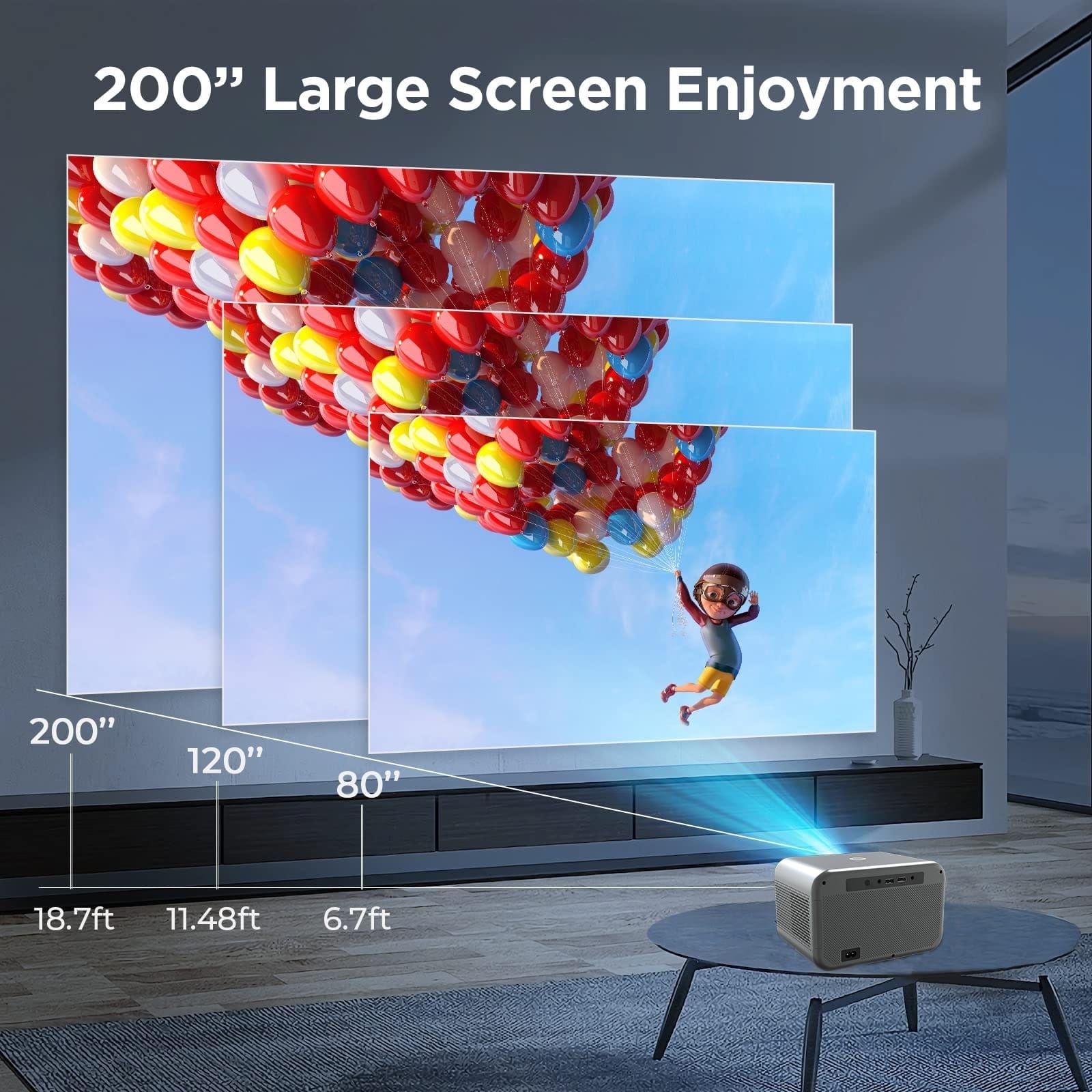 Ts Projetor 4k Smart Led Multimedia Projector - Brightness: 6000lm Lumens