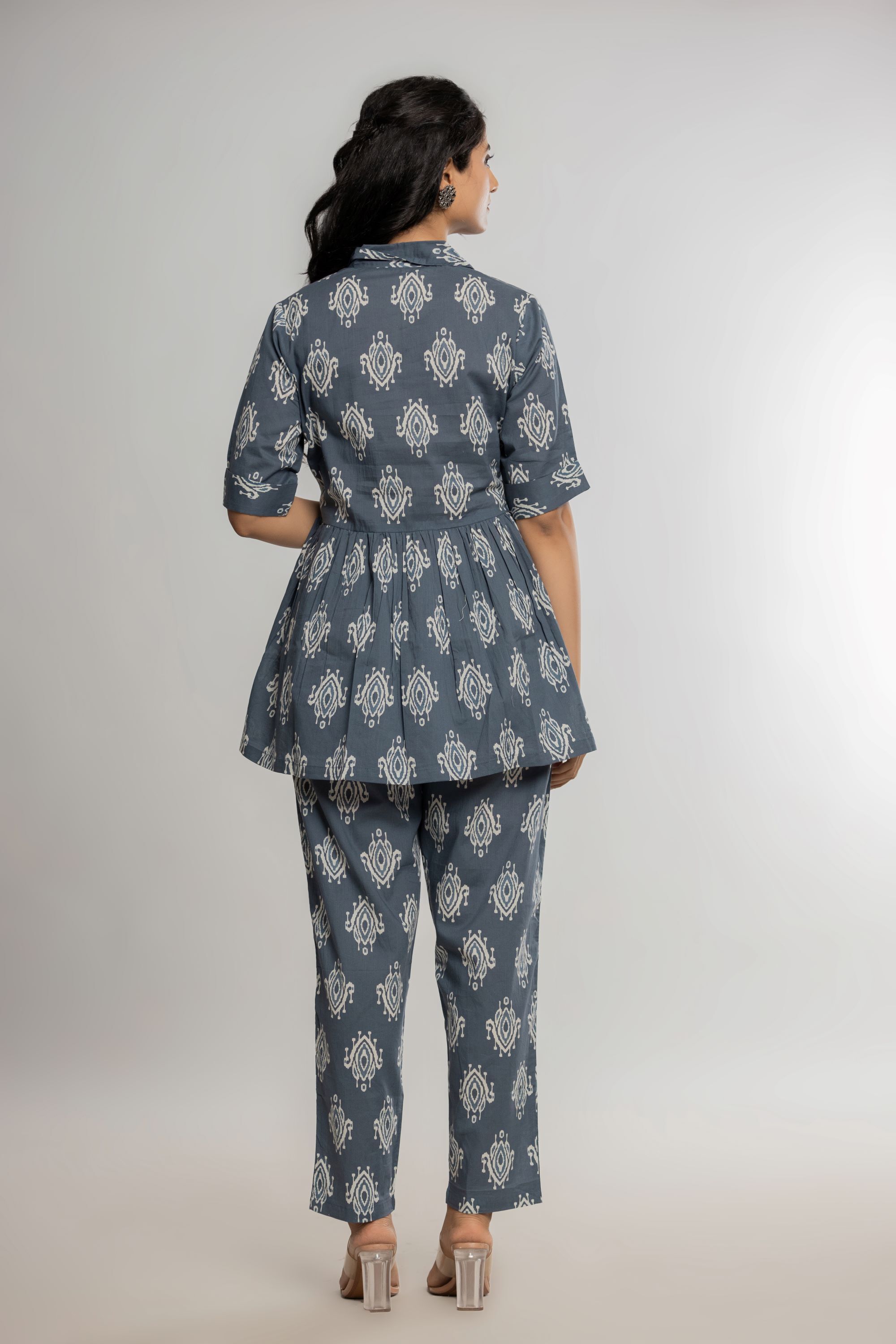 Peplum Coord Set - Color: Grey