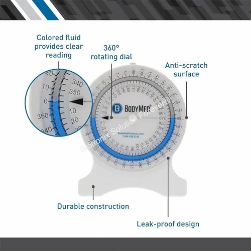 Physiotherapy Bubble Inclinometer Wide Use Therapy Inclinometer Anti-leak Swivel Dial Precise Office