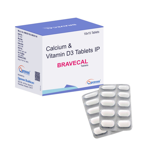 Calcium And Vitamin D3 Tablets IP - 1250 mg Calcium Carbonate (500 mg Elemental Calcium, 250 IU Vitamin D3) | Supports Strong Bones, Ideal for Deficiency Management