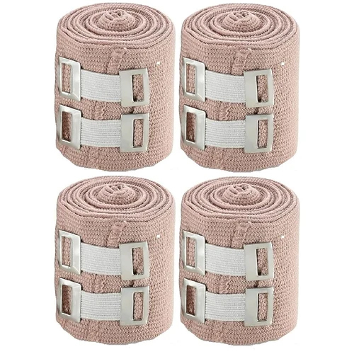 A-TAPE Elastic Compression Bandage - Cotton, 5cm x 5ft, Brown | Reusable, Comfortable, Supports Various Body Parts