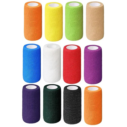 4inch X 4.5 mtr A-TAPE Breathable Self Adhesive Cohesive Bandage for Humans and Pets - Cotton, Multicolor, Non-Sterilized, Cohesive Design
