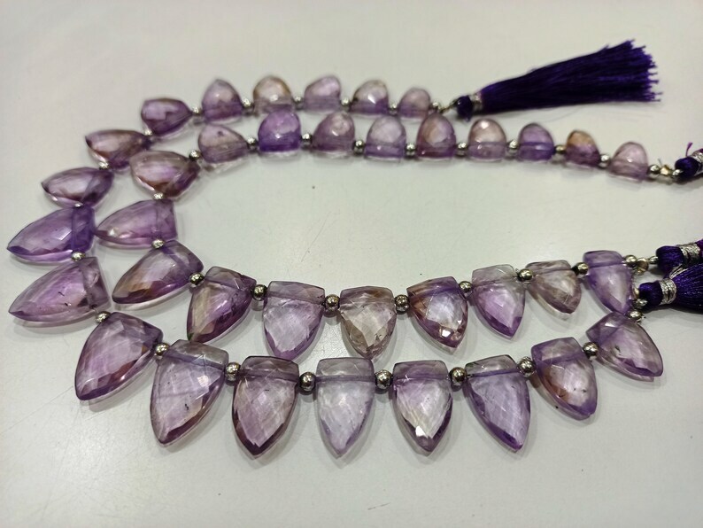 Natural Ametrine 12to18mm Arrowhead Knife Shape Beads Strand 9''long