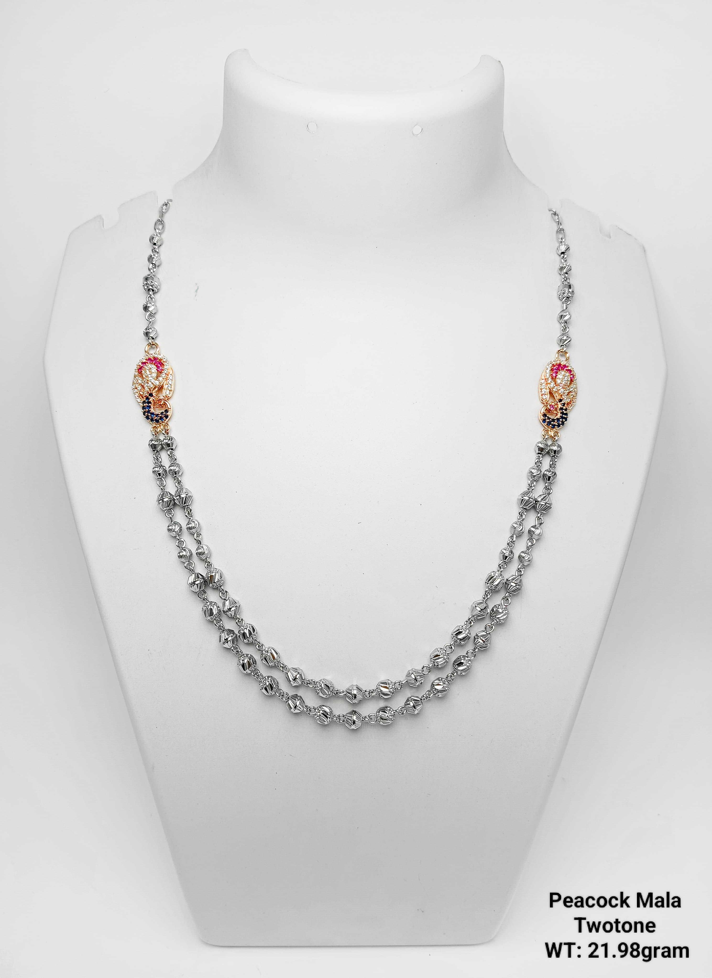 New Design 92.5 Silver Peacock Mala