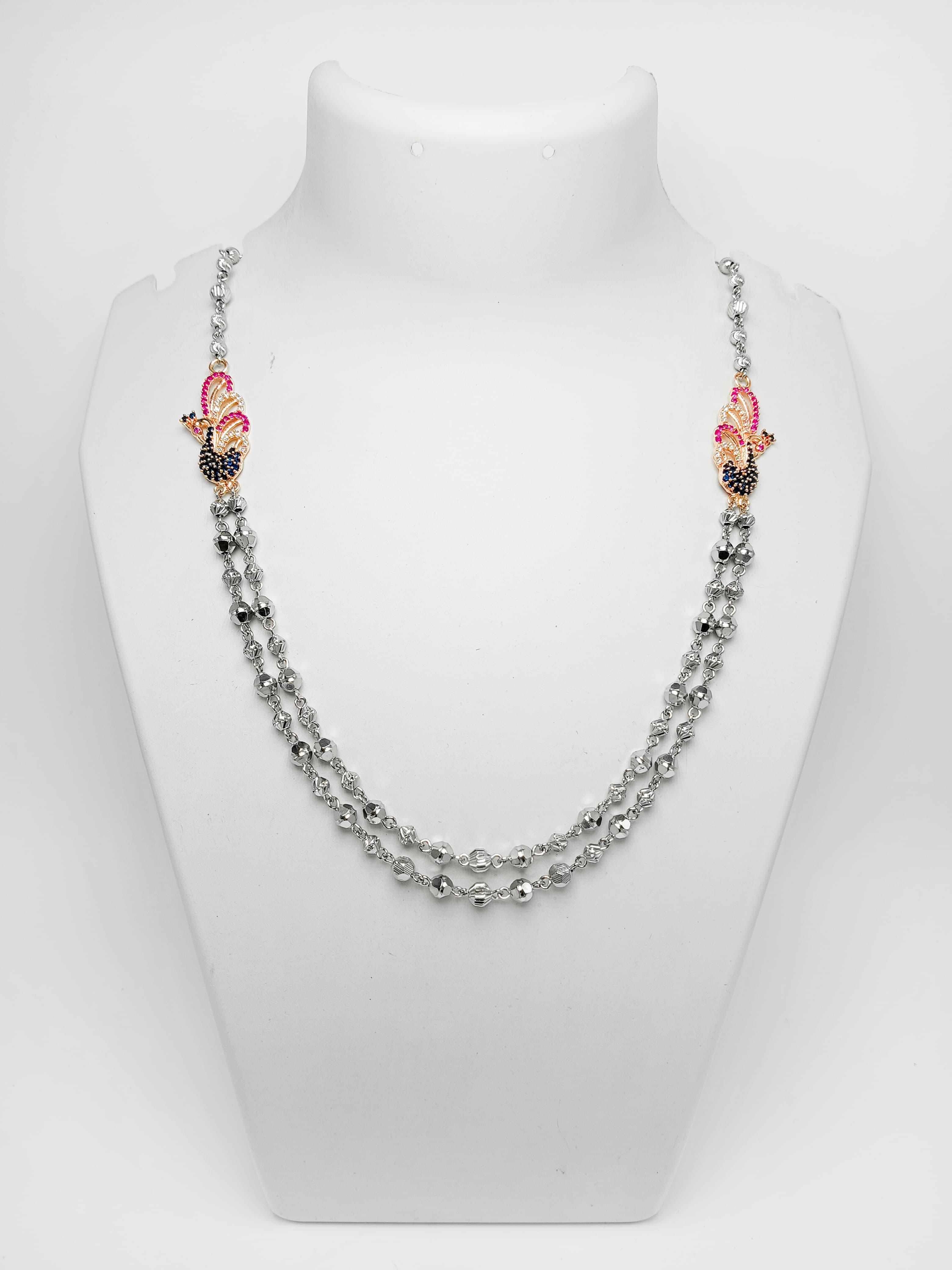 New Design 92.5 Silver Peacock Mala