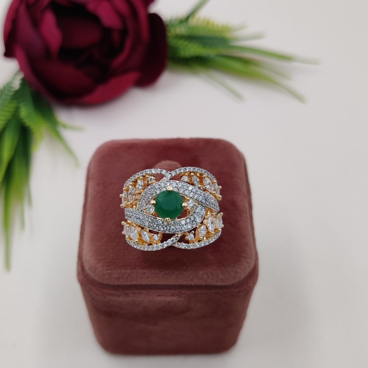 Elegant Sparkling American Diamond Ring - Zircon, Stunning White Polish | Perfect For Anniversaries, Engagements, Parties, Weddings, Thoughtful Gifts