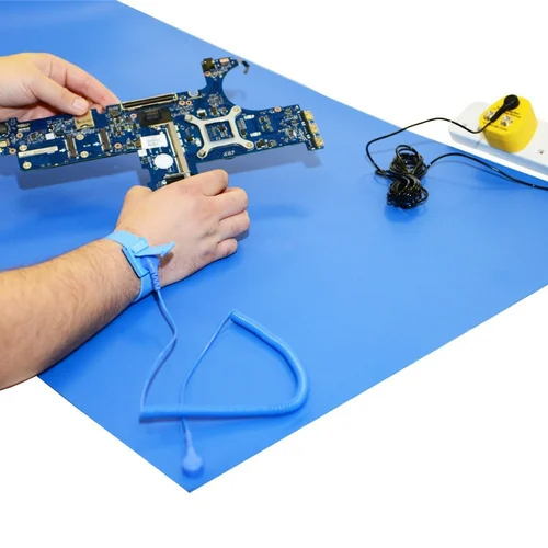 Esd Sticky Mat - Polypropylene Material, 3x2 Feet, Blue Color | Standard Style For Dust & Debris Capture In Cleanroom Environments