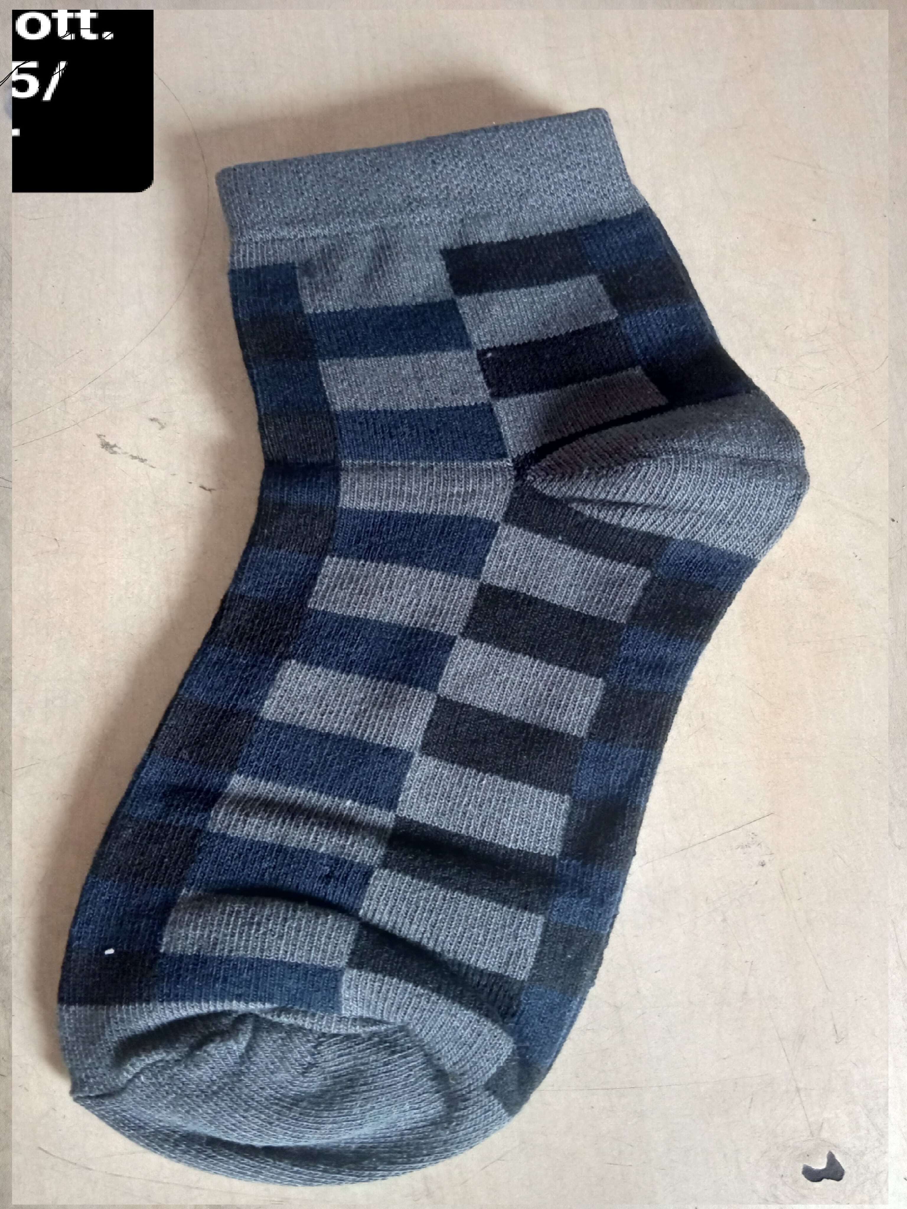 Mens Socks - 100% Cotton, Ankle Length 30 Cm | High Elasticity, Knitted Pattern, 5 Color Options For All Seasons