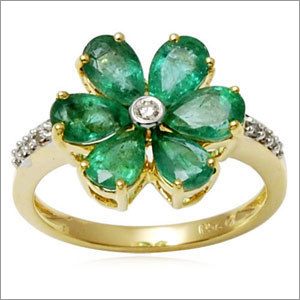 Gold Ring, Emerald Ring Gender: Women'S