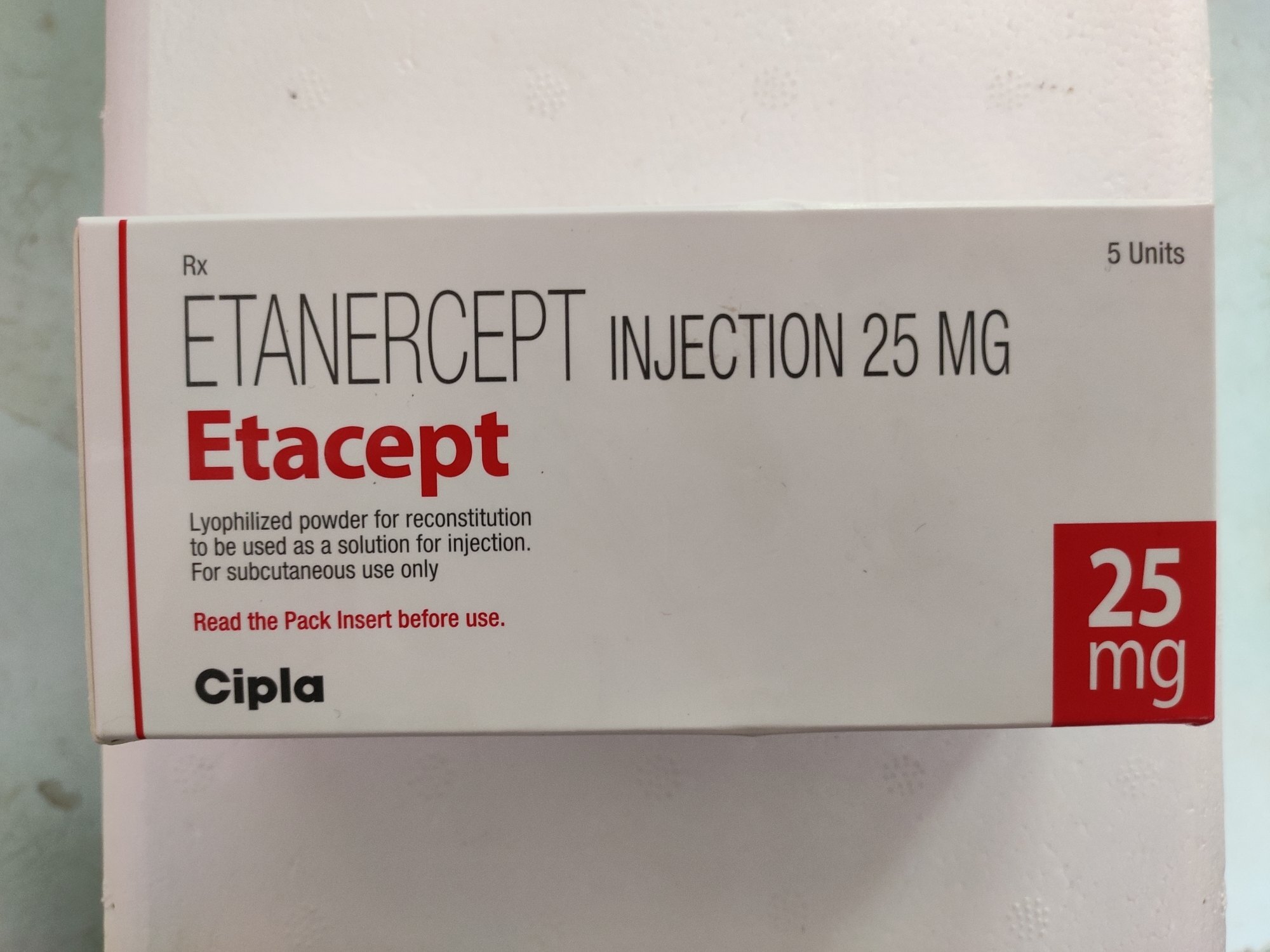 Etacept 25 Mg Injection - Ingredients: Etanercept
