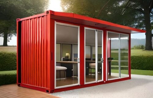 Portable Cabin - MS Open Top Container, 25mm Height x 20mm Length | Powder Coated Finish for Office Use