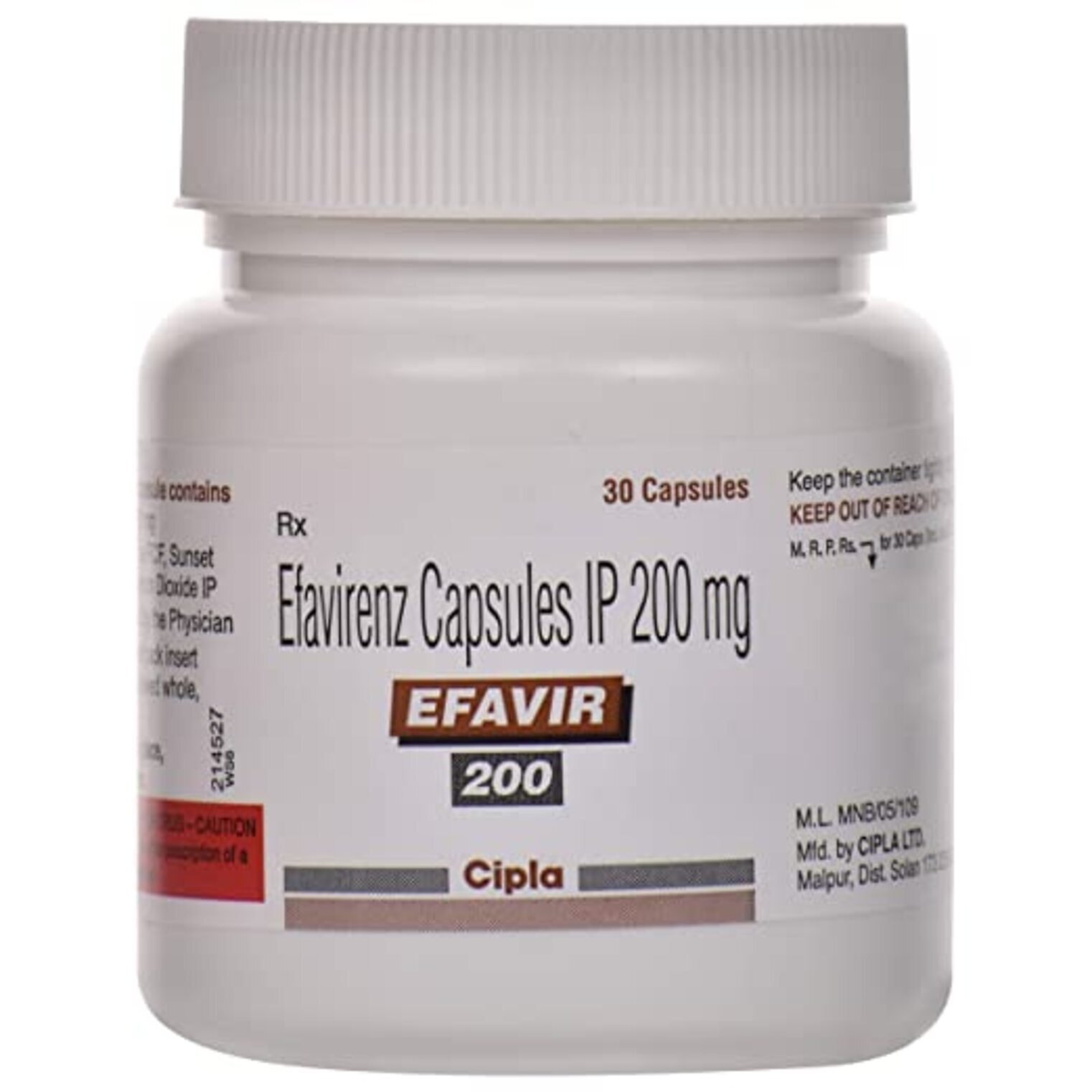 Efavir 200 Capsules - Cas No: 154598-52-4