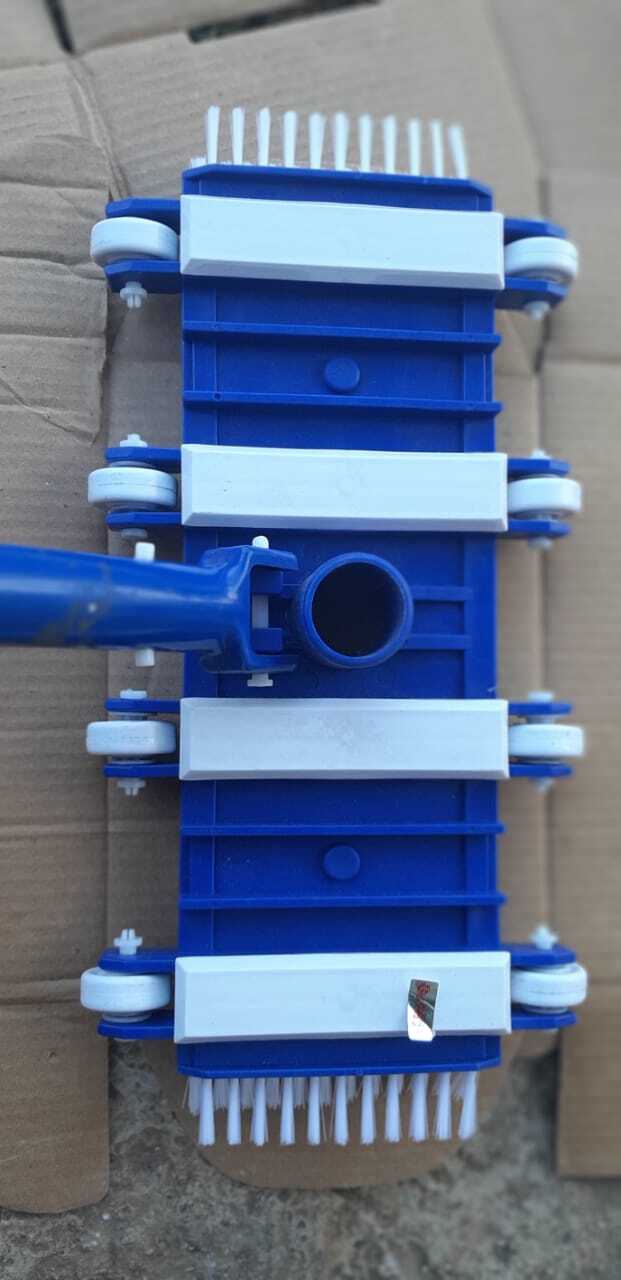 Flexible 12 Wheel Vacuum Head - Durable High-quality Material, Various Size Options, Blue And White Color, Rectangular Shape - Efficient Pool Cleaning Tool