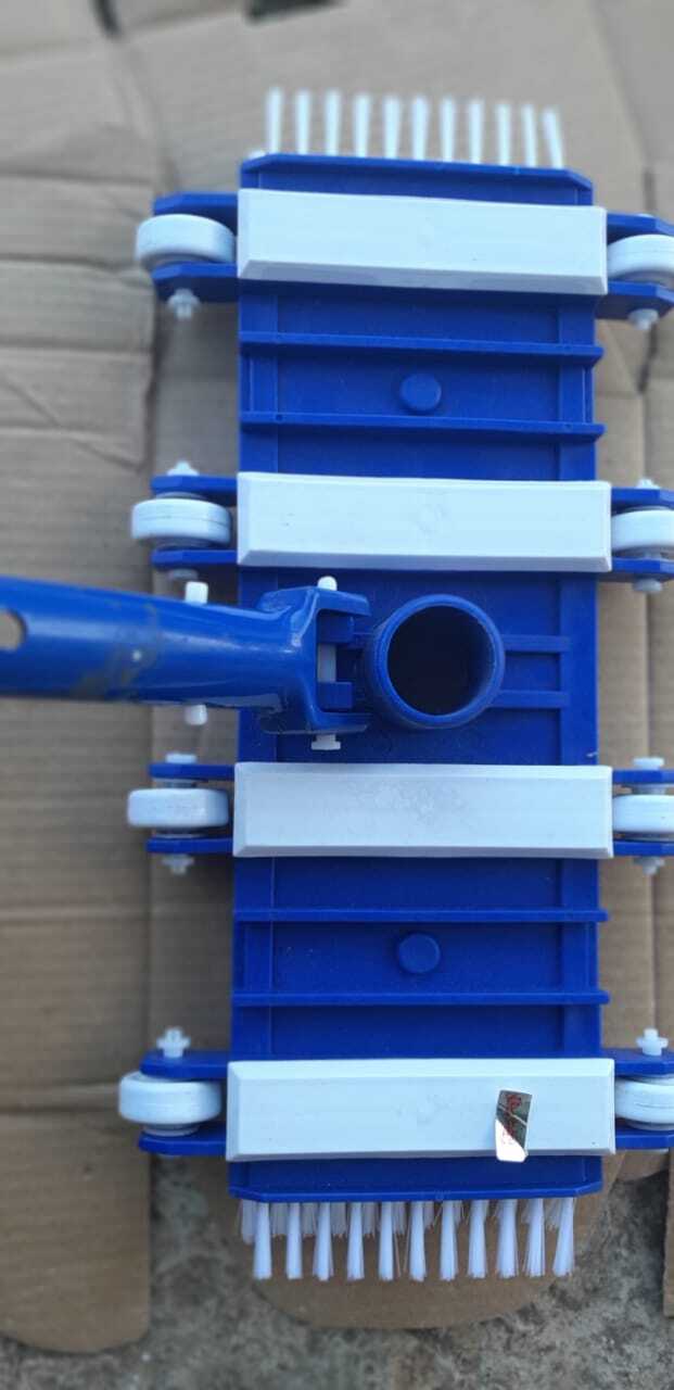 Flexible 12 Wheel Vacuum Head - Durable High-quality Material, Various Size Options, Blue And White Color, Rectangular Shape - Efficient Pool Cleaning Tool