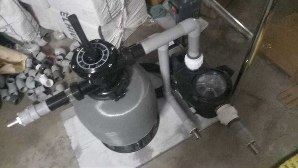 Filtration Plant - Fiberglass Multiport Valve Ss Trolley Setup | Starter Kit Sand Media Blue & Grey 20m 2 Core Wire Lead